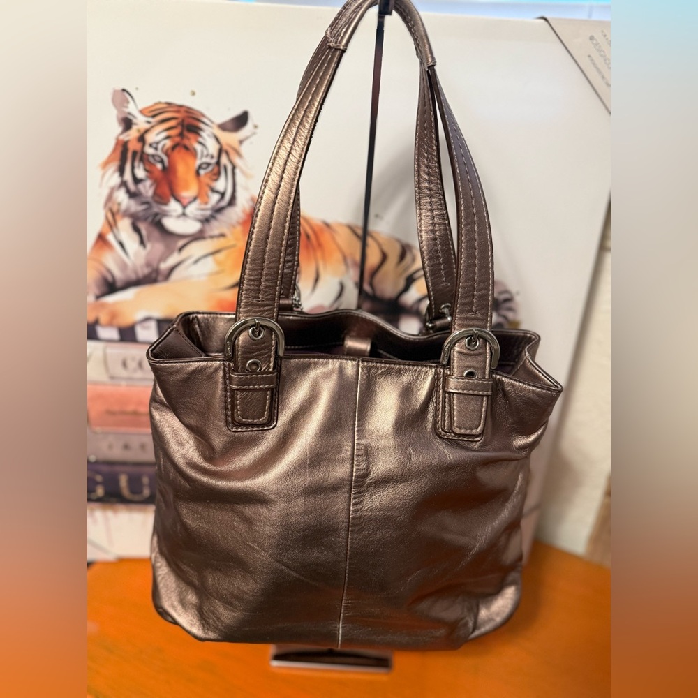 Coach Soho East West  Bronze  Leather Tote Bag - Picture 2 of 14